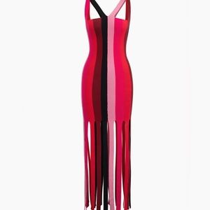 Color block Fringe Dress